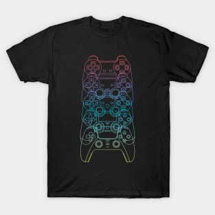 Controles de PlayStation PS1-PS5 (Lineas Arcoiris) T-Shirt